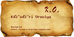 Kővári Orsolya névjegykártya